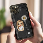 You Deserve Your Own Kindness - Family Personalized Custom Leather Flip Wallet Phone Case - Gift For Women