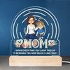 Home Is Wherever Mom Is - Family  Personalized Custom Shaped Acrylic LED Light - Mother's Day, Gift For Mom