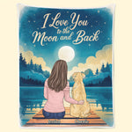 Custom Name Love You to the Moon and Back Dog Gifts - Personalized Blanket