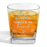 Custom Brother Friendship Gifts - Personalized Square Whiskey Glass