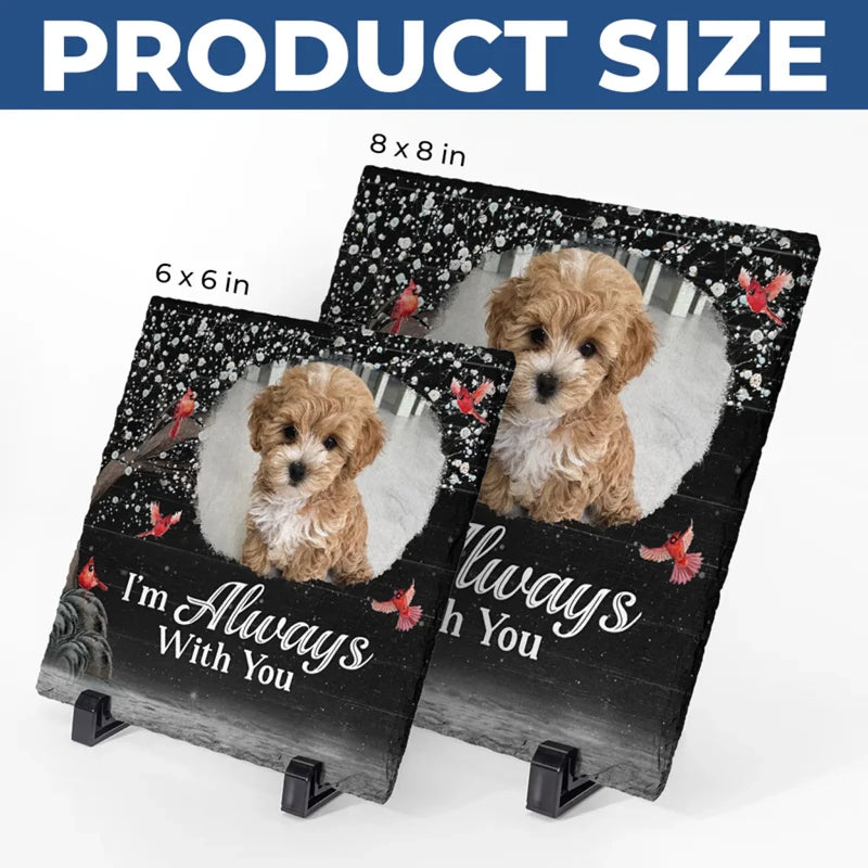 Custom Photo My Angel With Paws - Memorial Personalized Custom Square Shaped Stone With Stand - Sympathy Gift For Pet Owners, Pet Lovers