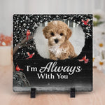 Custom Photo My Angel With Paws - Memorial Personalized Custom Square Shaped Stone With Stand - Sympathy Gift For Pet Owners, Pet Lovers