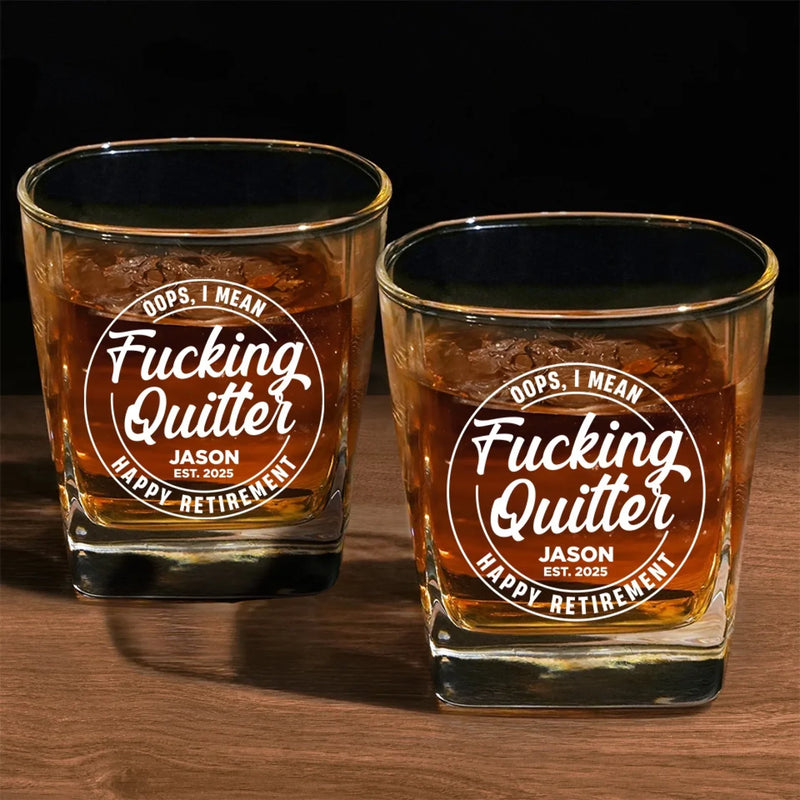 Celebrate Their Hard Work In A Unique Way - Coworker Personalized Custom Square Whiskey Glass - Appreciation, Retirement Gift For Coworkers, Work Friends, Colleagues