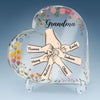 You Mean The World To Me - Family Personalized Custom Heart Shaped Acrylic Plaque - Gift For Mom, Grandma