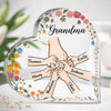 You Mean The World To Me - Family Personalized Custom Heart Shaped Acrylic Plaque - Gift For Mom, Grandma