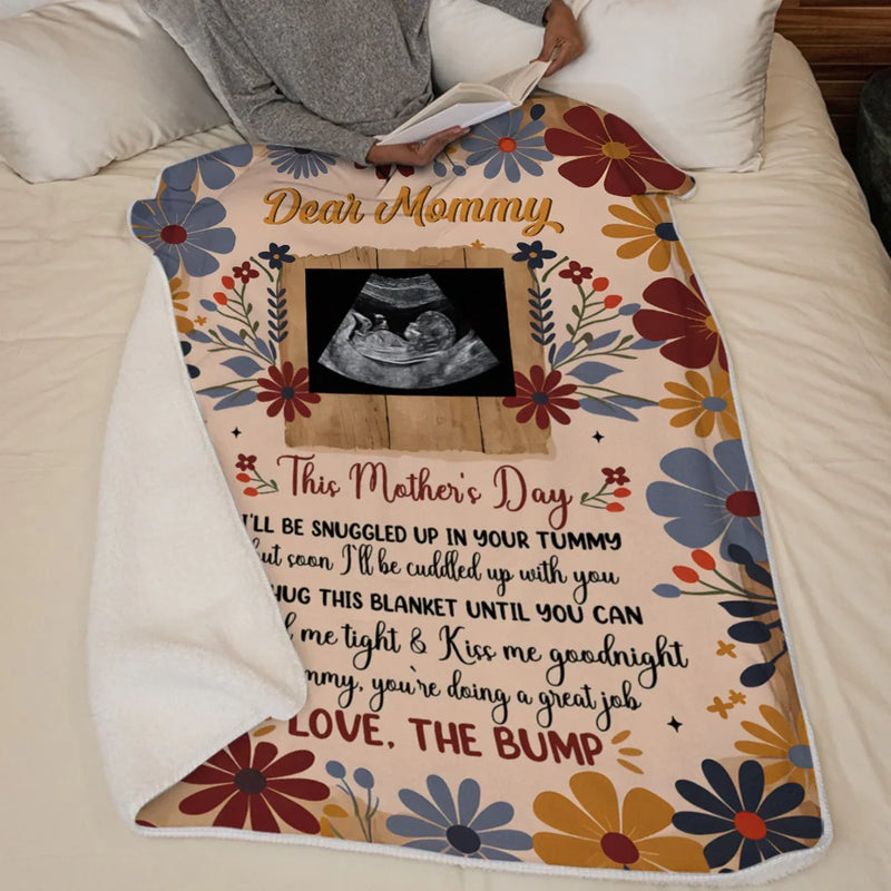 Custom Photo Tiny Hands, Tiny Feet, Big Love - Family Personalized Custom Blanket - Mother's Day, Baby Shower Gift, Gift For First Mom
