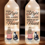 Wagging Tails In Heaven - Memorial Personalized Custom Bottle Lamp - Sympathy Gift For Pet Owners, Pet Lovers