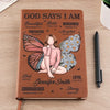 I Am As Strong As God Says - Family Personalized Custom Leather Journal - Gift For Yourself, Best Friends, Siblings, Family Members