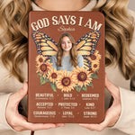 Custom Photo Name Christian Butterfly Gifts for Girls - Personalized Leather Journal