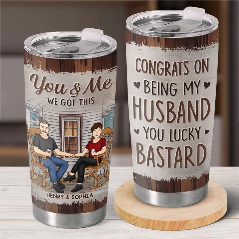 Fate Knew I Was Meant For You - Couple Personalized Custom Tumbler - Gift For Husband Wife, Anniversary