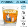 Together With Our Beloved Father - Dog & Cat Personalized Custom Square Whiskey Glass - Gift For Pet Owners, Pet Lovers