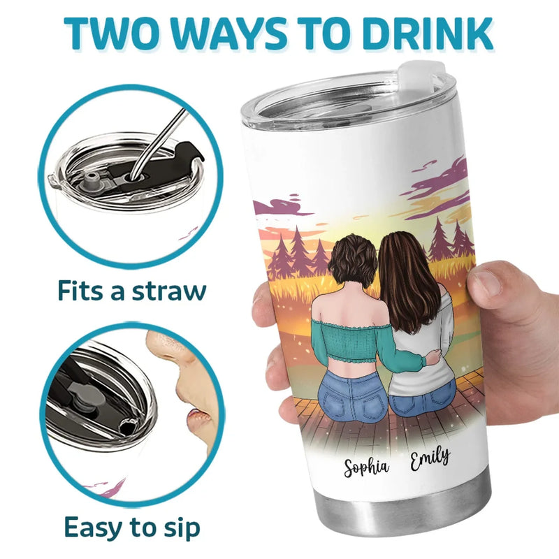 Celebrate The Bonds That Mean The Most - Bestie Personalized Custom Tumbler -  Gift For Best Friends, BFF, Sisters