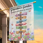 Custom Name Grandma's Garden Family Gifts - Personalized Flag