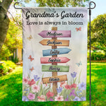 Custom Name Grandma's Garden Family Gifts - Personalized Flag