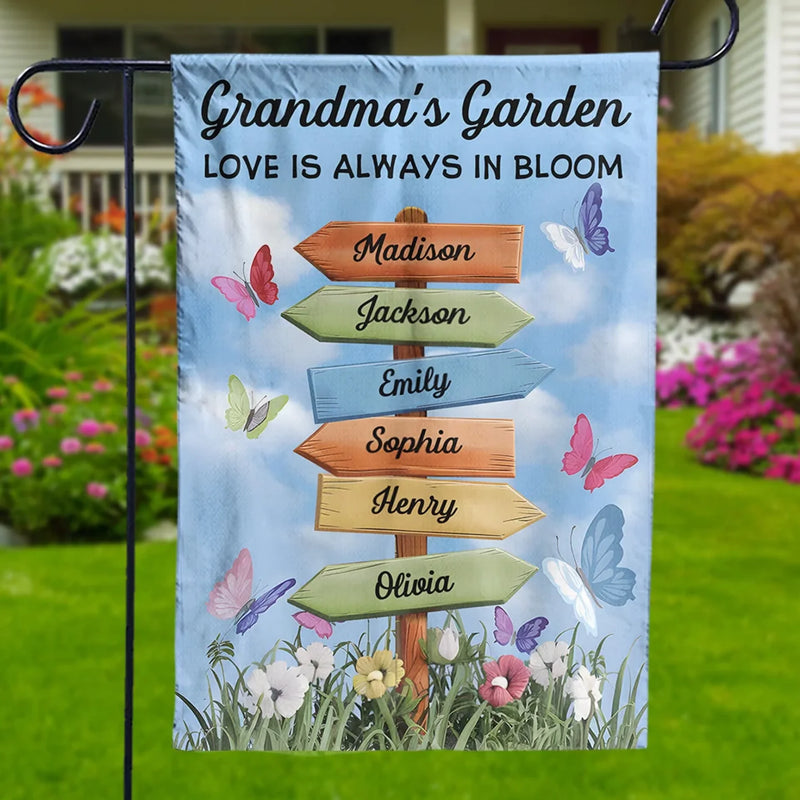 A Grandma’s Heart Is A Patchwork Of Love - Family Personalized Custom Flag - Mother's Day, Gift For Mom, Grandma