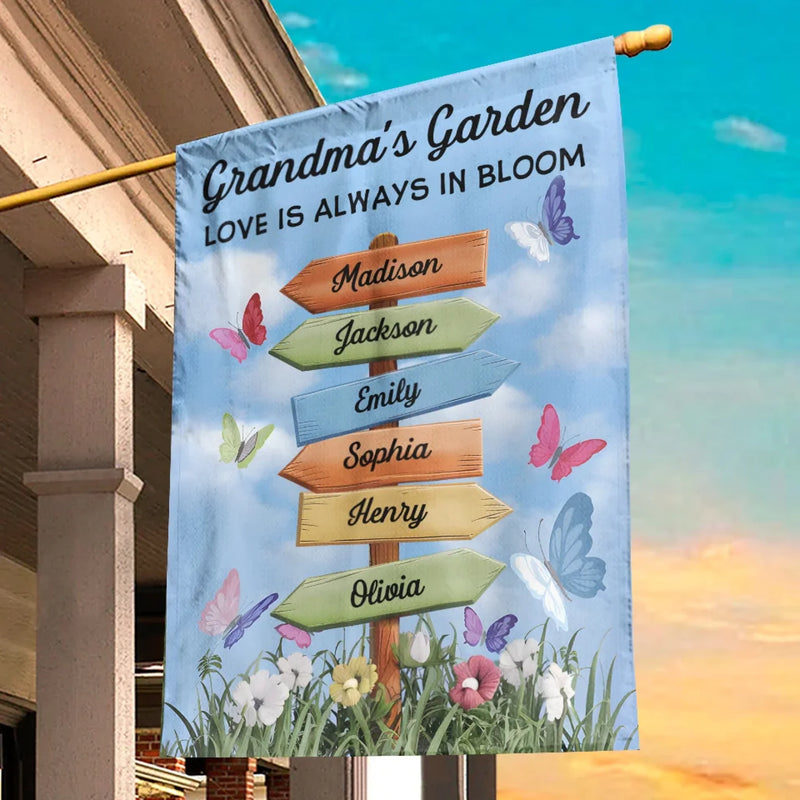 A Grandma’s Heart Is A Patchwork Of Love - Family Personalized Custom Flag - Mother's Day, Gift For Mom, Grandma