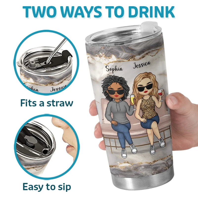Friends Who Slay Together, Stay Together - Bestie Personalized Custom Tumbler -  Gift For Best Friends, BFF, Sisters