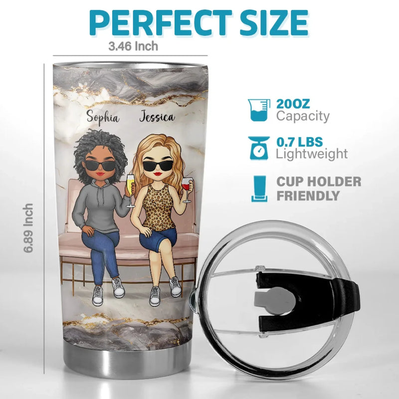 Friends Who Slay Together, Stay Together - Bestie Personalized Custom Tumbler -  Gift For Best Friends, BFF, Sisters