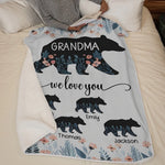 Grandkids Make Life Grand - Family Personalized Custom Blanket - Gift For Mom, Grandma