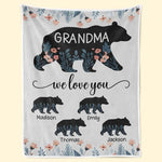 Grandkids Make Life Grand - Family Personalized Custom Blanket - Gift For Mom, Grandma