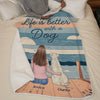 Life Is Better With A Wagging Tail - Dog Personalized Custom Blanket - Gift For Pet Owners, Pet Lovers