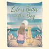 The Road To My Heart Is Paved With Paw Prints - Dog Personalized Custom Blanket - Gift For Pet Owners, Pet Lovers