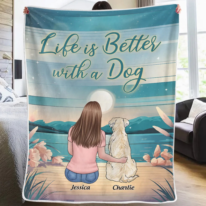 The Road To My Heart Is Paved With Paw Prints - Dog Personalized Custom Blanket - Gift For Pet Owners, Pet Lovers