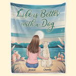 Custom Name Life Is Better With a Dog Gifts for Dog Lovers - Personalized Blanket