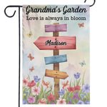 Custom Name Grandma's Garden Family Gifts - Personalized Flag