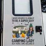 Born To Camp, Forced To Work - Camping Personalized Custom RV Decal - Gift For Yourself, Best Friends, Siblings, Family Members, Camping Lovers
