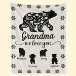 Grandma Fill Our Hearts With Love - Family Personalized Custom Blanket - Gift For Mom, Grandma