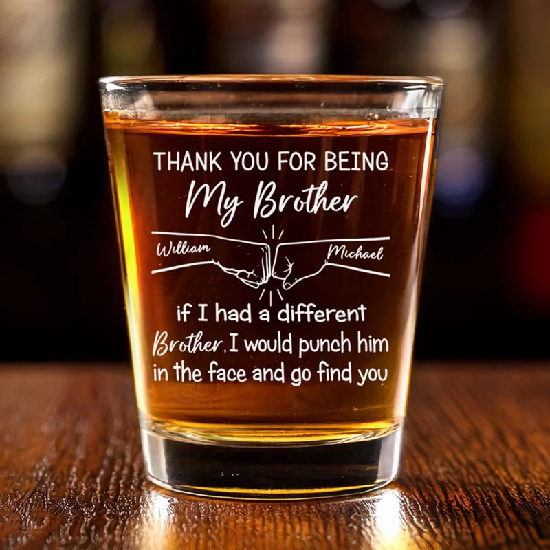 I Would Punch Him In The Face And Go Find You - Family Personalized Custom Shot Glass - Gift For Family Members