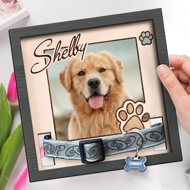 Custom Photo Your Spirit Will Always Be With Me - Memorial Personalized Custom Pet Loss Sign, Collar Frame - Sympathy Gift For Pet Owners, Pet Lovers