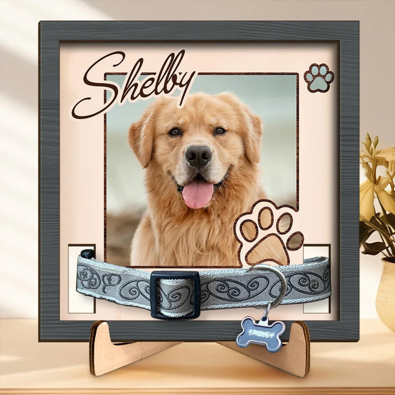 Custom Photo Your Spirit Will Always Be With Me - Memorial Personalized Custom Pet Loss Sign, Collar Frame - Sympathy Gift For Pet Owners, Pet Lovers