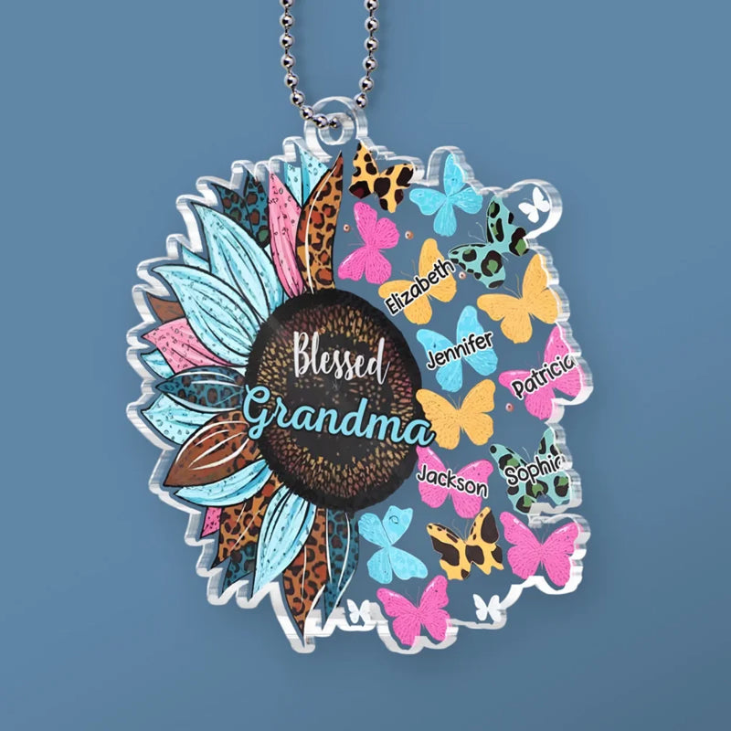 Life Is The Flower For Which Love Is The Honey - Family Personalized Custom Car Ornament - Acrylic Custom Shaped - Gift For Mom, Grandma