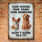 Dogs Don't Just Guard Houses, They Guard Hearts - Dog Personalized Custom Home Decor Metal Sign - House Warming Gift For Pet Owners, Pet Lovers