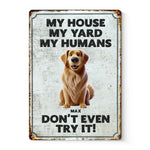 Dogs Don't Just Guard Houses, They Guard Hearts - Dog Personalized Custom Home Decor Metal Sign - House Warming Gift For Pet Owners, Pet Lovers