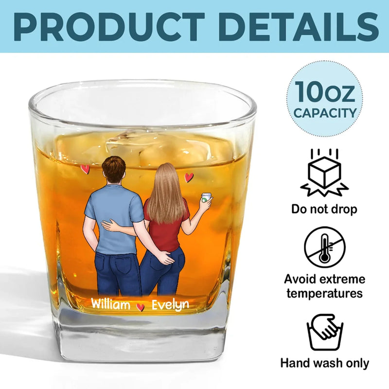 Forever Annoyingly In Love With You - Couple Personalized Custom Square Whiskey Glass - Gift For Husband Wife, Anniversary