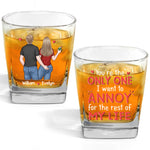 Forever Annoyingly In Love With You - Couple Personalized Custom Square Whiskey Glass - Gift For Husband Wife, Anniversary