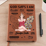 I Am Beautifully Made In God’s Image - Family Personalized Custom Leather Journal - Gift For Women
