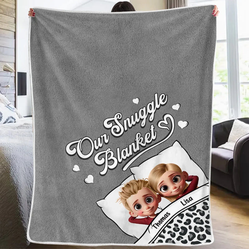 Our Snuggle Sessions Are My Favorite Place To Be - Couple Personalized Custom Blanket - Gift For Husband Wife, Anniversary