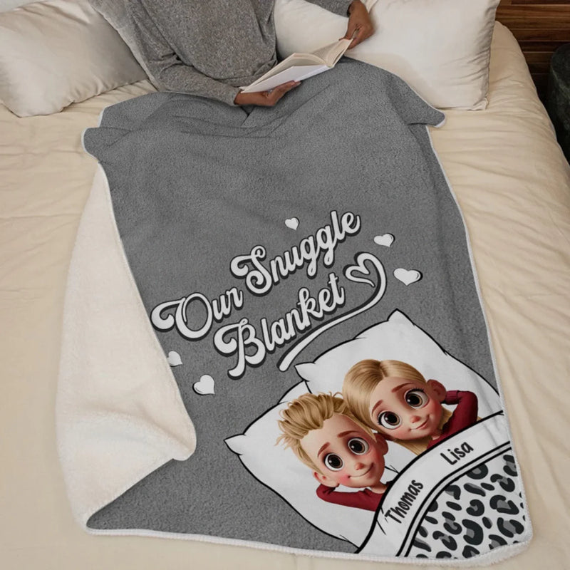 Our Snuggle Sessions Are My Favorite Place To Be - Couple Personalized Custom Blanket - Gift For Husband Wife, Anniversary