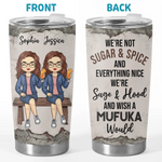 Having A Sister Means You Always Have Backup - Bestie Personalized Custom Tumbler -  Gift For Sisters, Best Friends, BFF