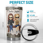 Having A Sister Means You Always Have Backup - Bestie Personalized Custom Tumbler -  Gift For Sisters, Best Friends, BFF