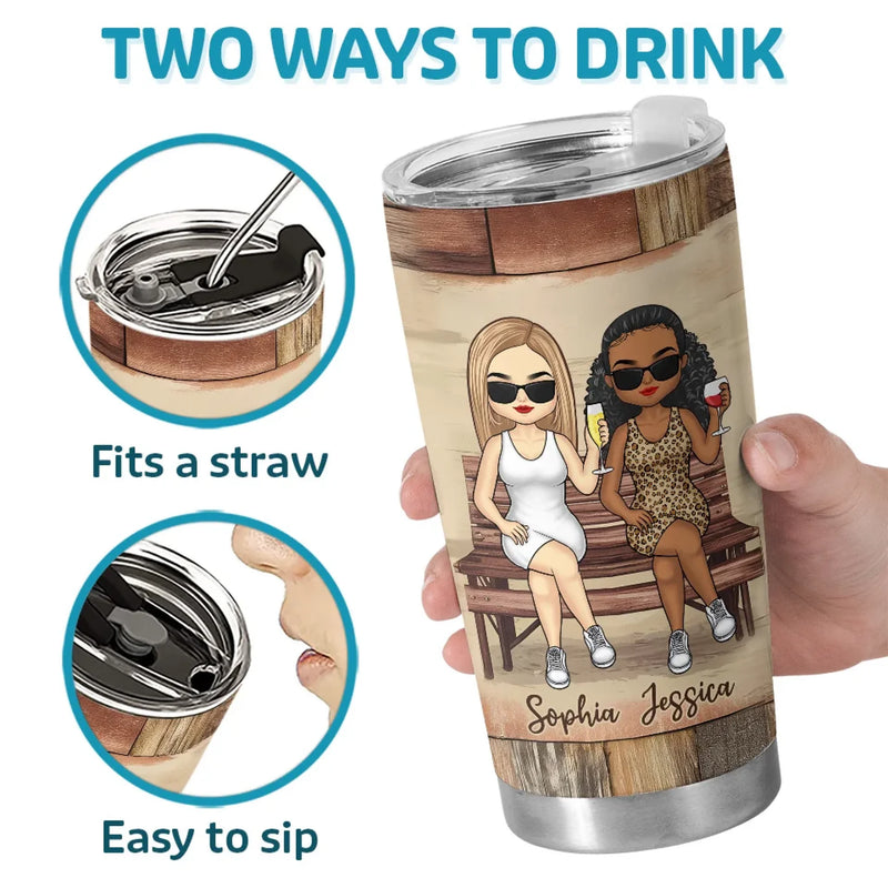 We’re Fire And Ice, And We Play It Just Right - Bestie Personalized Custom Tumbler -  Gift For Best Friends, BFF, Sisters