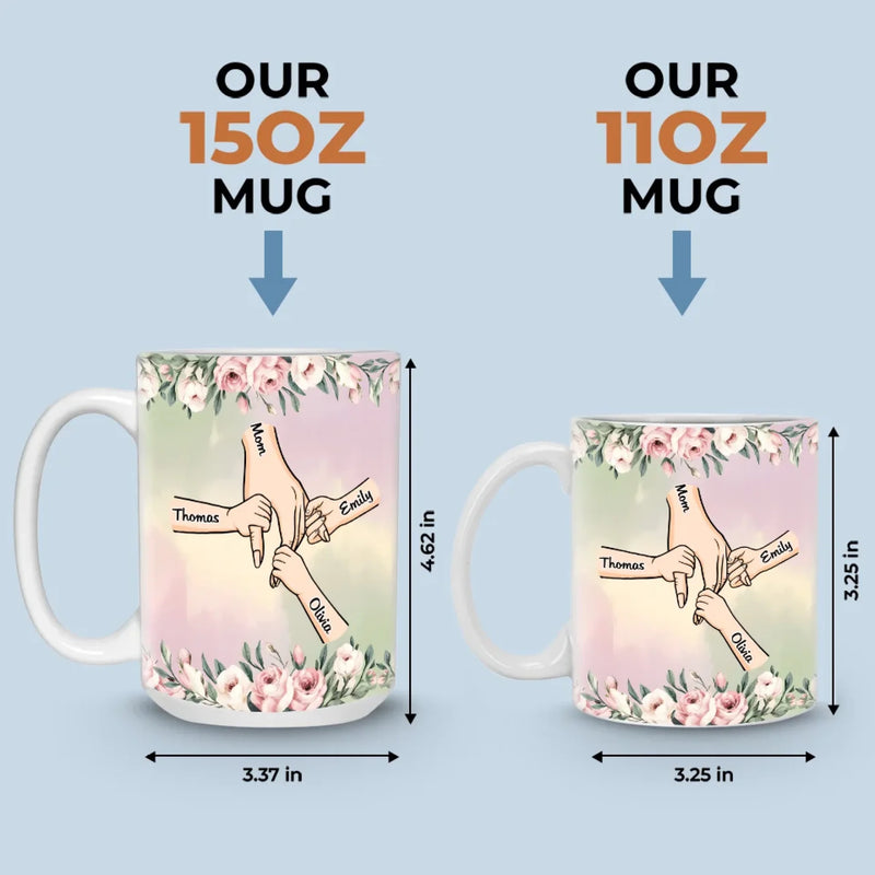The Love In A Grandmother's Heart - Family Personalized Custom Mug - Gift For Mom, Grandma