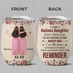 Custom Name Badass Daughter Mother Daughter Gifts - Personalized Wine Tumbler