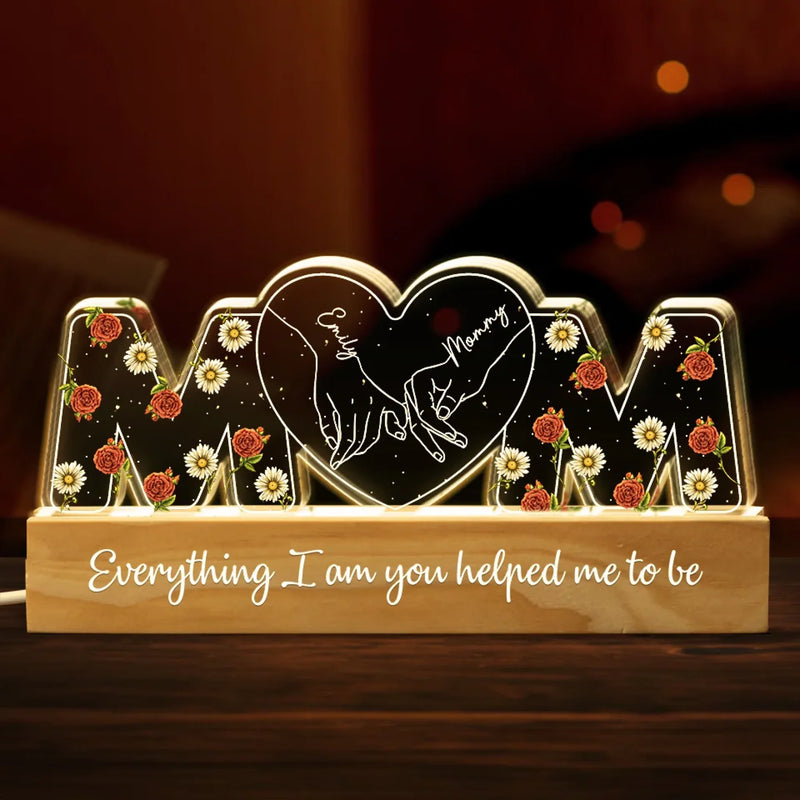 Let Her Know Her Love Lights Up Your Life - Family  Personalized Custom Acrylic Block 3D LED Night Light - Gift For Mom, Daughter