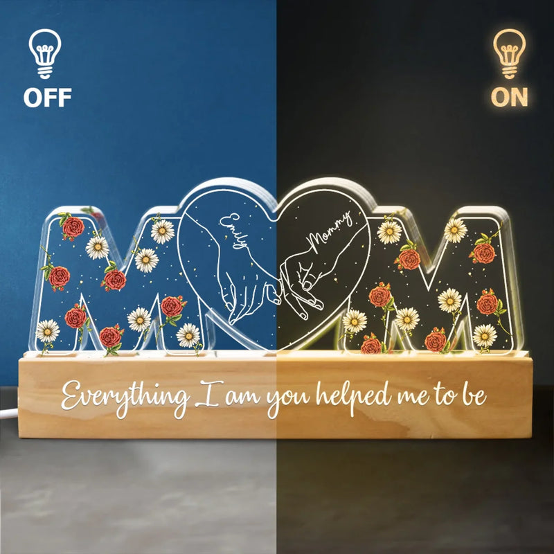 Let Her Know Her Love Lights Up Your Life - Family  Personalized Custom Acrylic Block 3D LED Night Light - Gift For Mom, Daughter