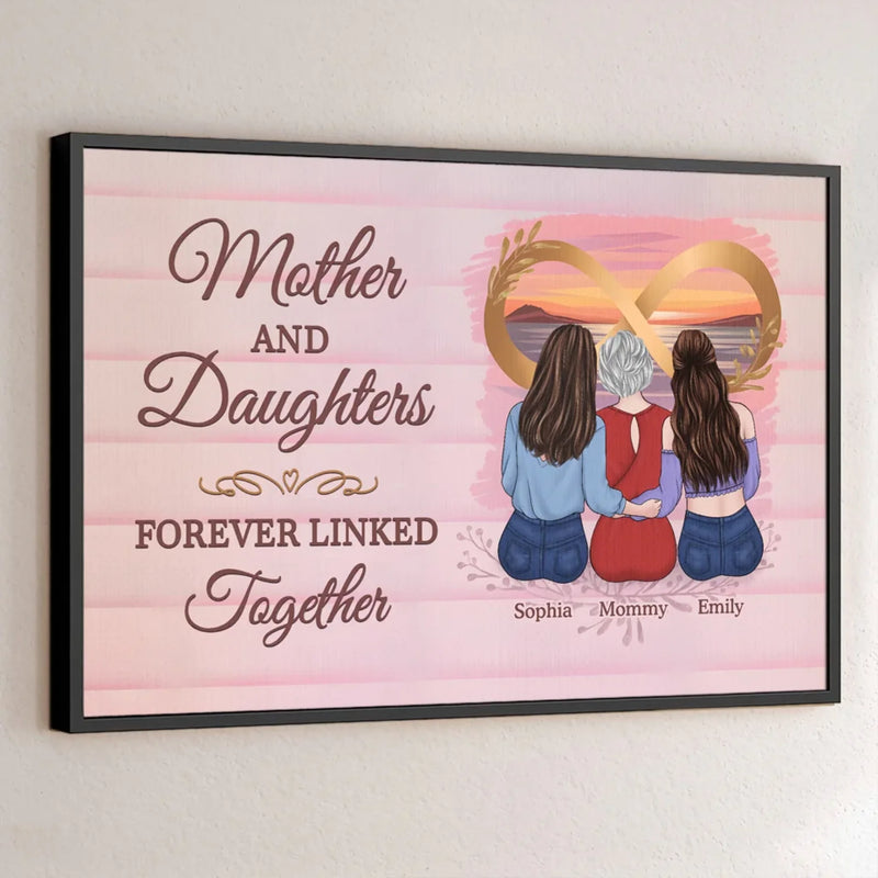 Because Family Is The Heart Of Every Home - Family Personalized Custom Horizontal Poster - Mother's Day, Gift For Mom, Grandma, Daughter